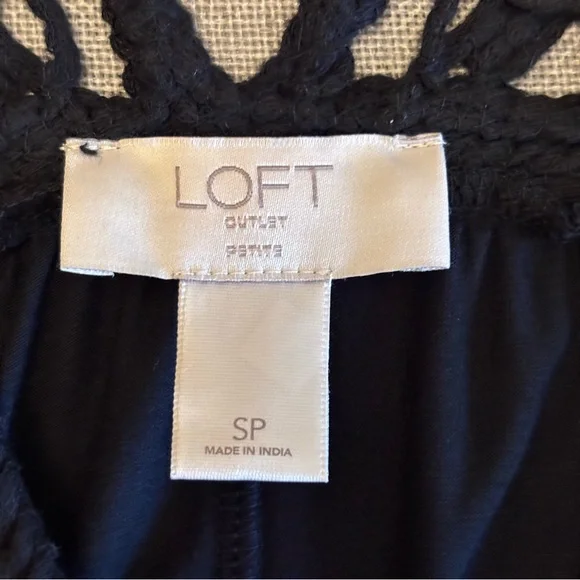 LOFT Black Dress with Knit Crochet Bodice, Sz S. - Picture 5 of 8